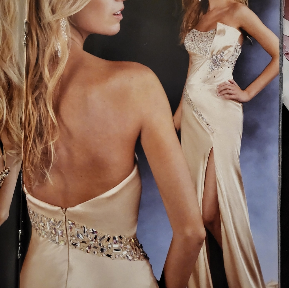 Sparkle Prom Dress, Size 8, champagne